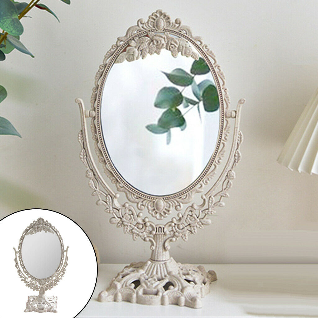 Desktop Mirror 360Â° Dresser Makeup Mirror Tabletop with Stand Decoration