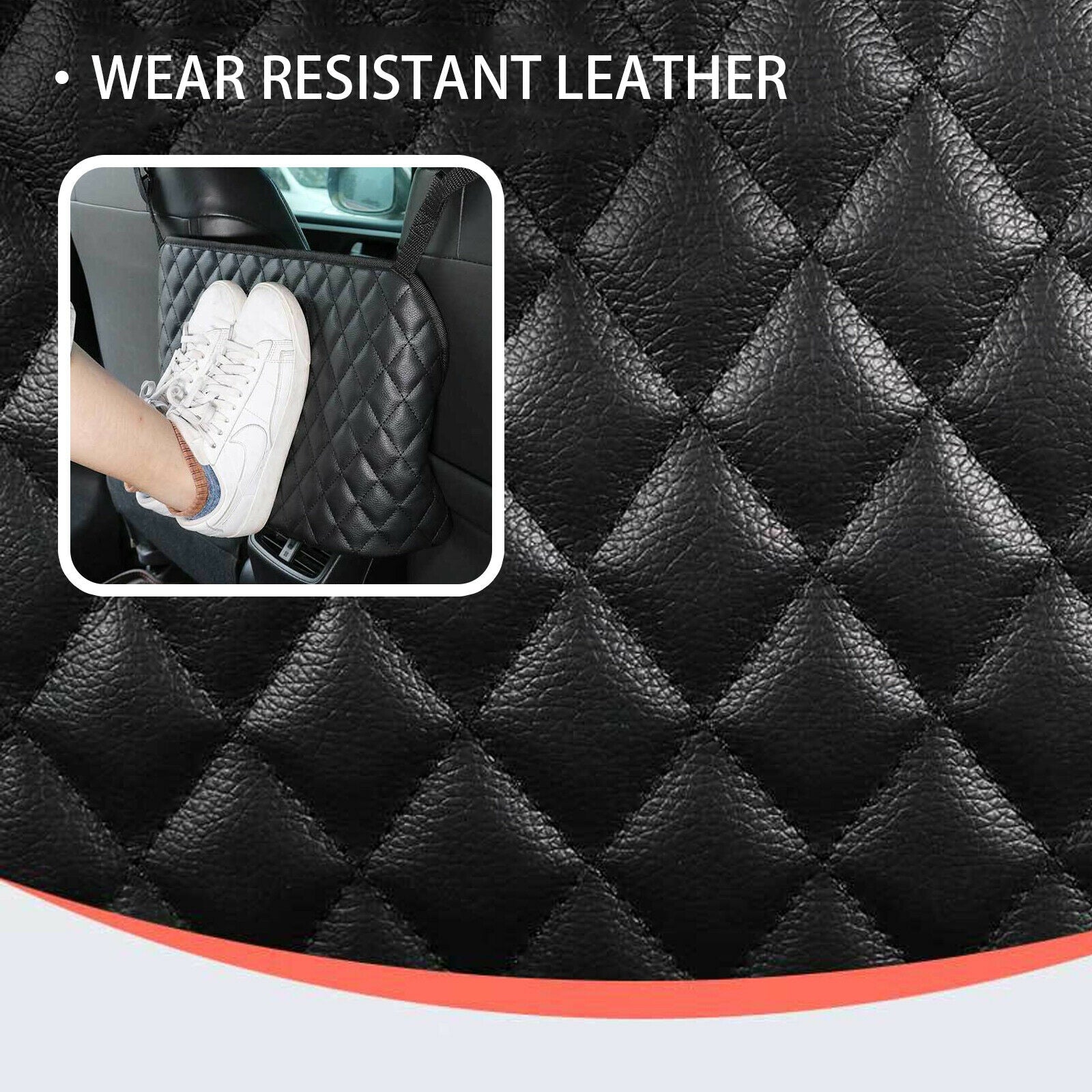 Car Storage Net Pocket Organizer Accessories PU Leather Bag Large Handbag Holder