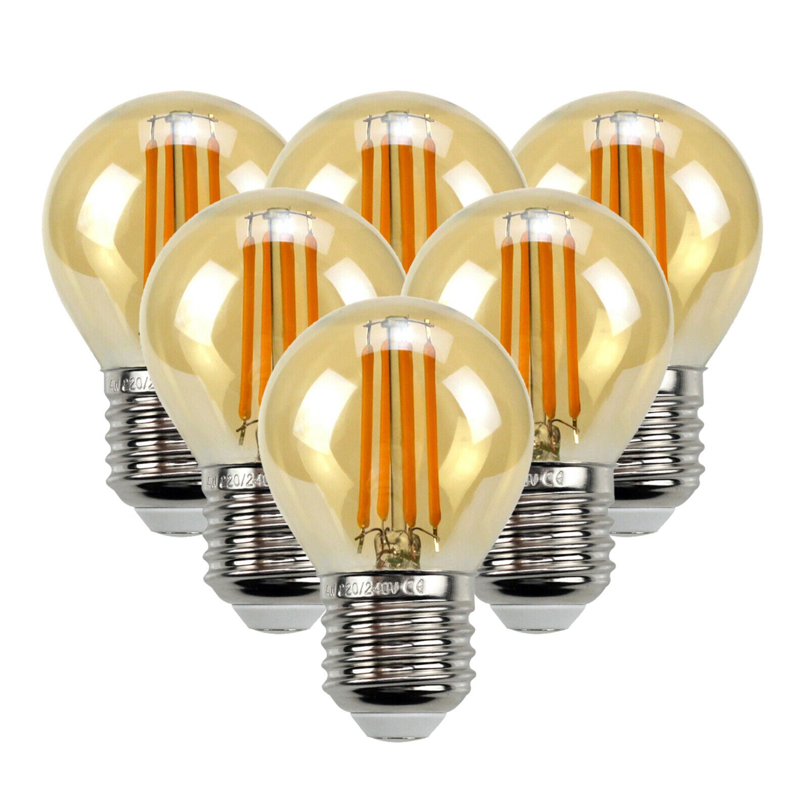 6pcs Filament Bulb Edison Bulbs for Home Bedroom Room Office Cafe Hotel