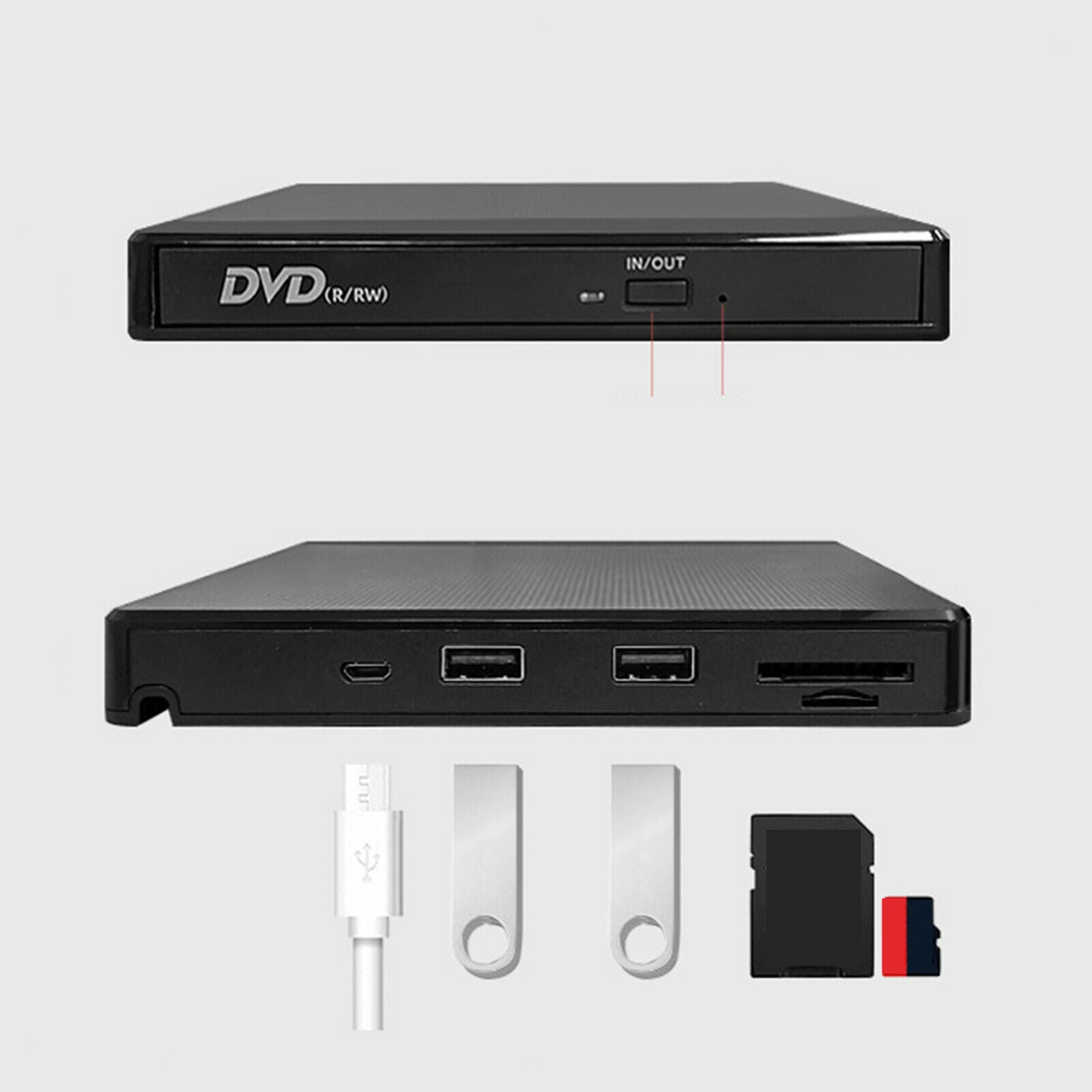 Portable USB Type-C External DVD Burner High-Speed DVD-RW for Desktop PC