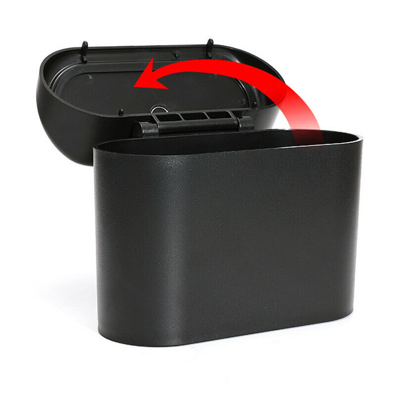 Car Trash Can Garbage Bin Bag Organizer for Vehicles Waterproof Black w/ Hook