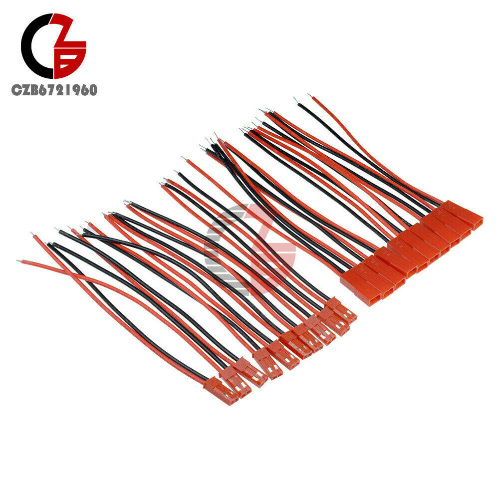 10 Pairs JST Plug Lead socket Connector Cable Wire Line 10cm Male+Female for RC