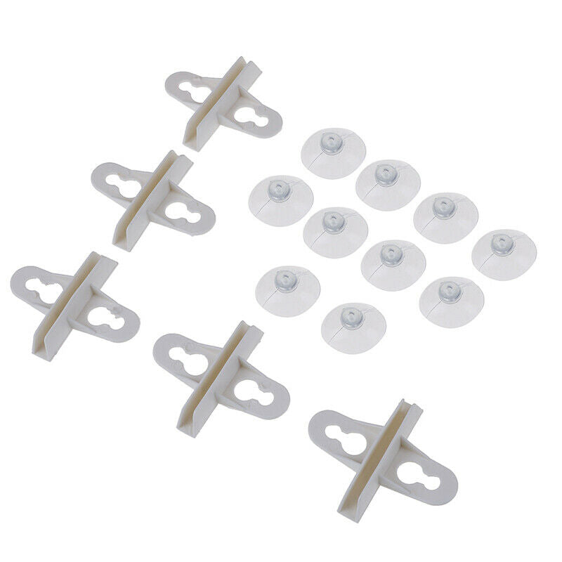 5Pcs Aquarium Fish Tank Divider Suction Cup Divider Plastic Sheet Holder Set LDD