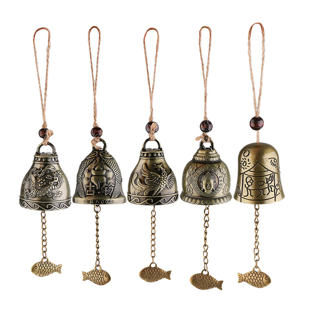 5pcs Durable Metal Hanging Feng Shui Wind Chime Jingle Bell Handicraft Gift