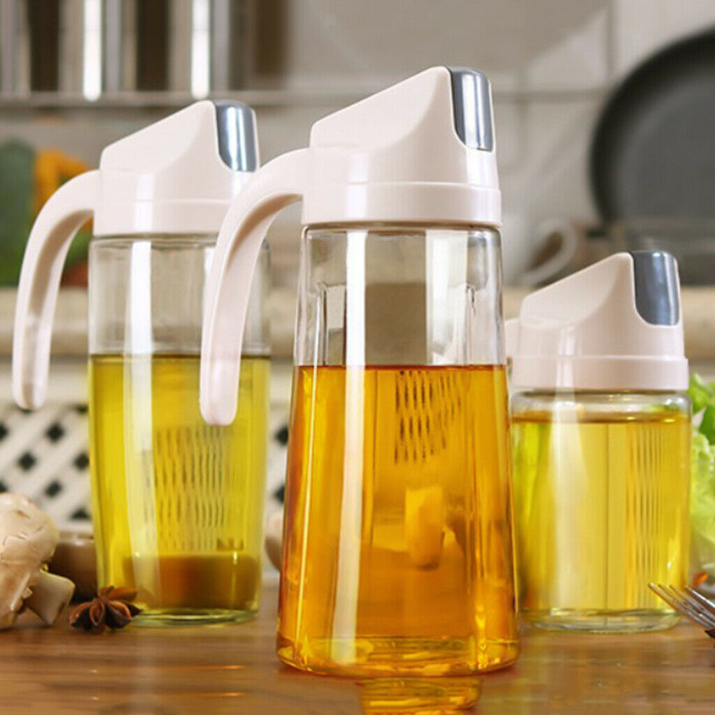 3xGlass Oil Spraying Bottle Vinegar Sprayer Kitchen Dispenser 300mml