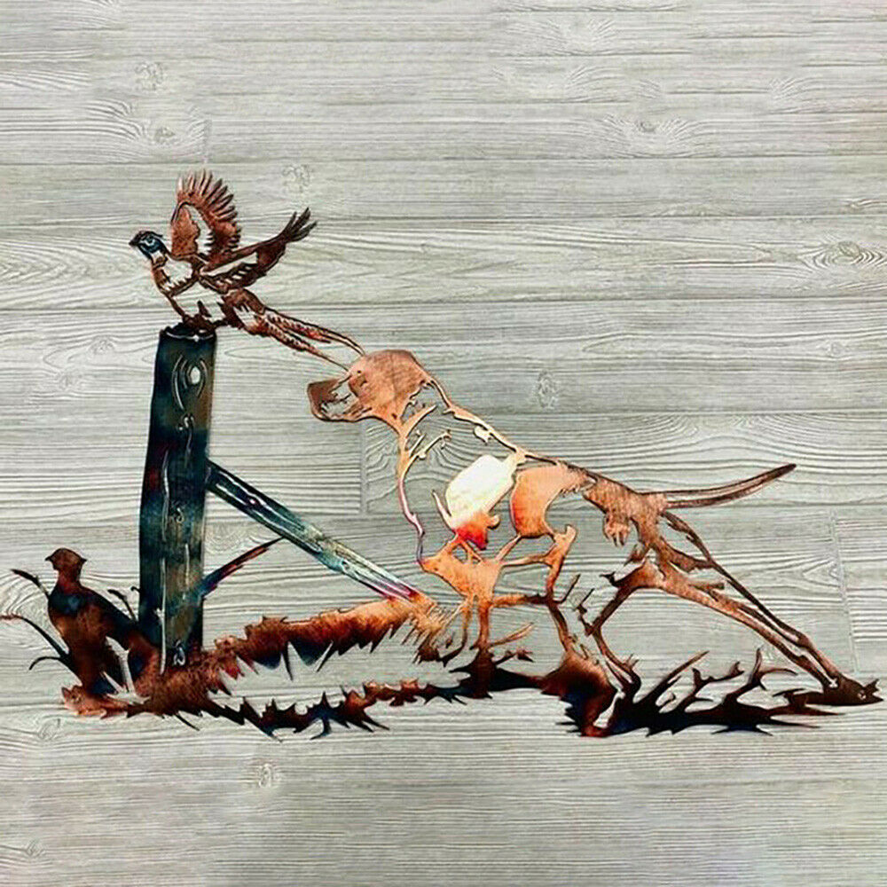 Pastoral Bird Animal Hanging Wall Art Decor Wrought Iron Metal Craft Garden Home