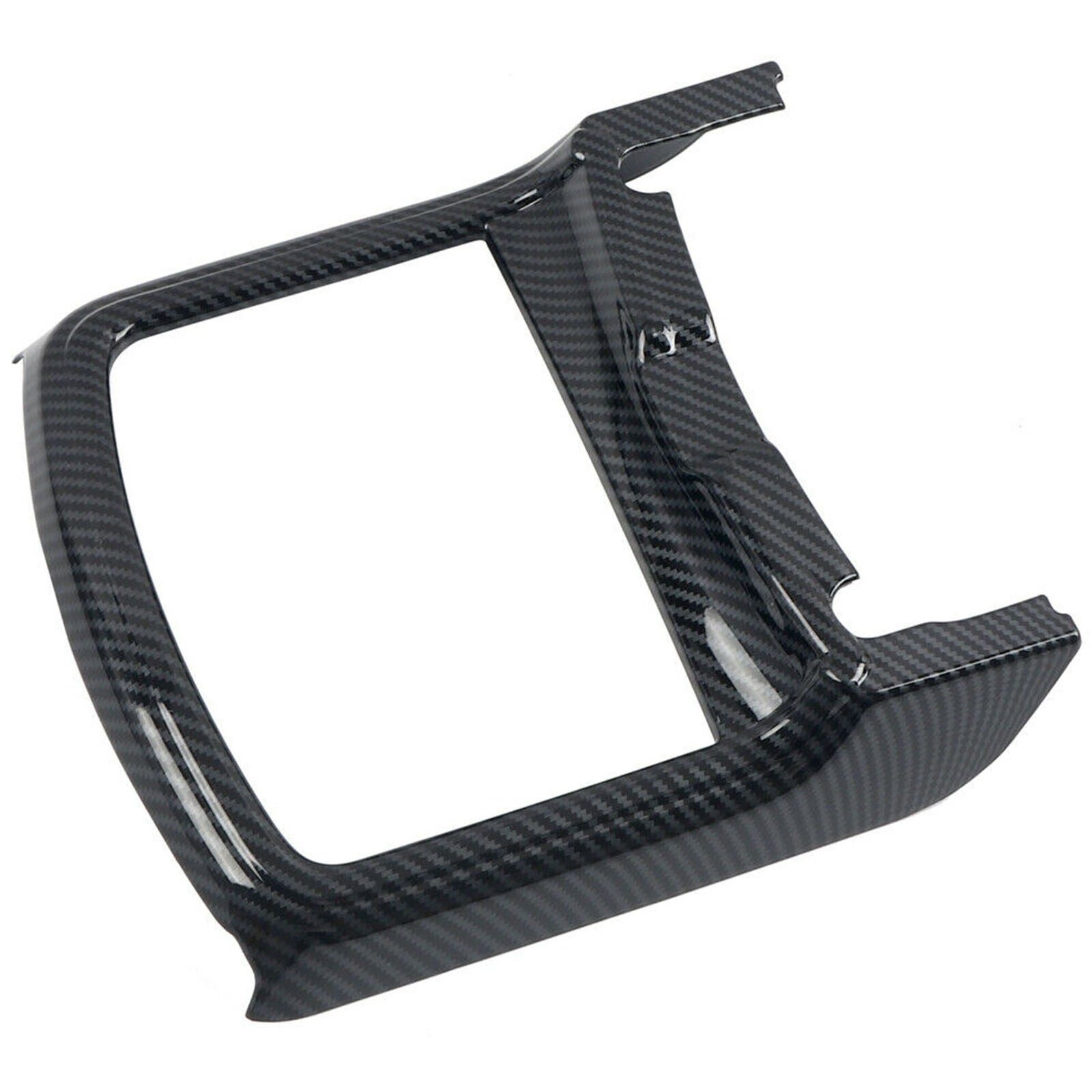 Carbon Fiber Black Front Water Cup Holder Frame Trim For Dodge Charger 2015-2020