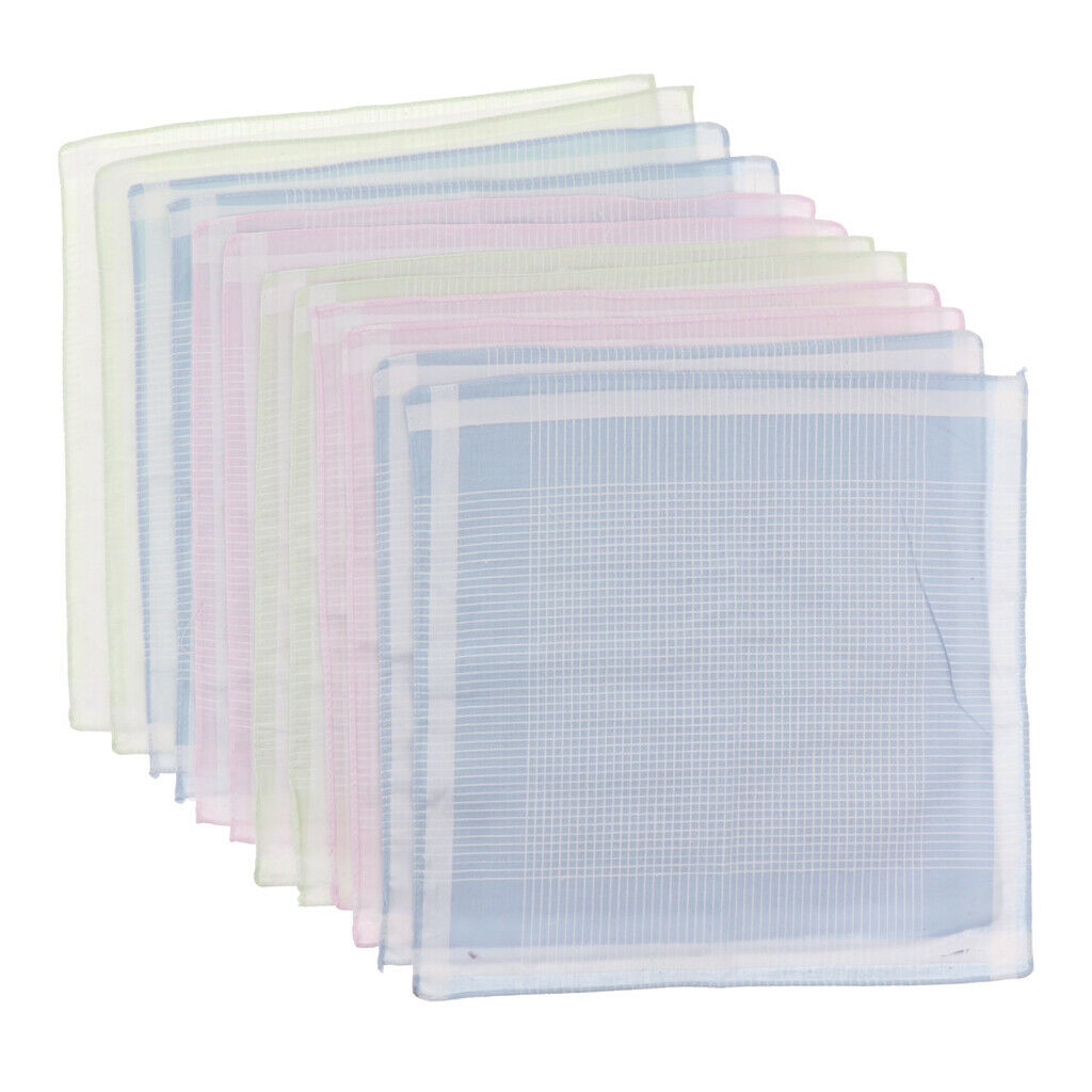 12pcs cotton fabric handkerchiefs ladies handkerchiefs, size 30 x 30 cm