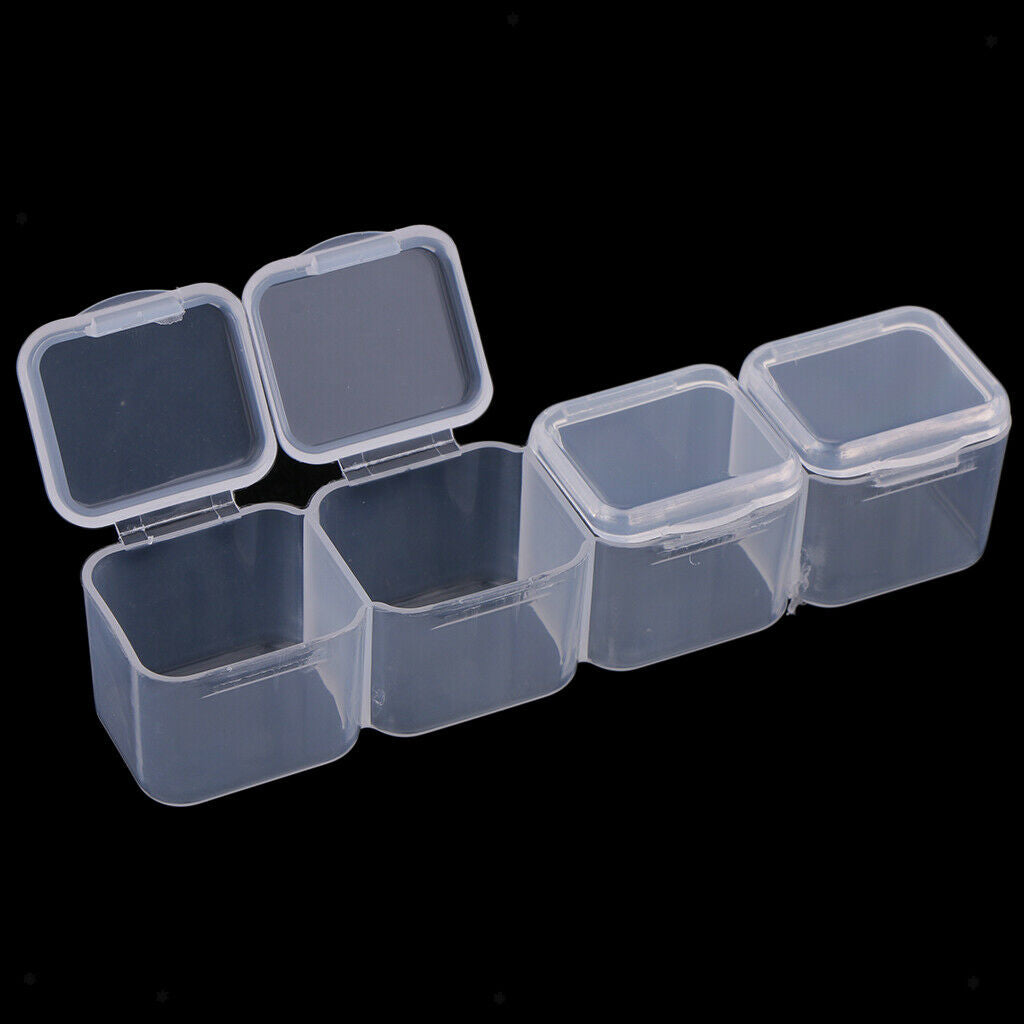 3pcs 28 Grids Removable Clear Beads Storage Box Container Case Organizer