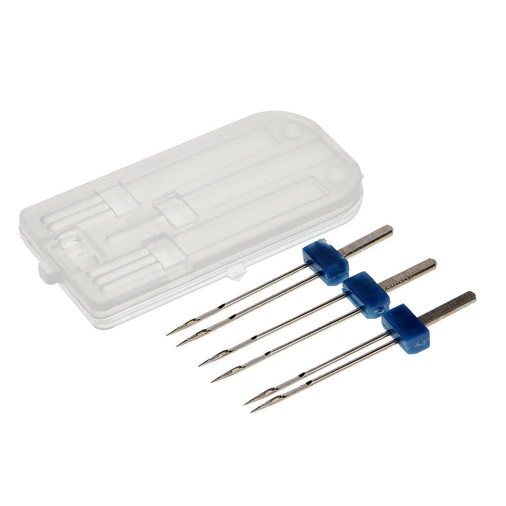3 Sizes Double Twin Needles Pins + Pintuck 9 Grooves Presser