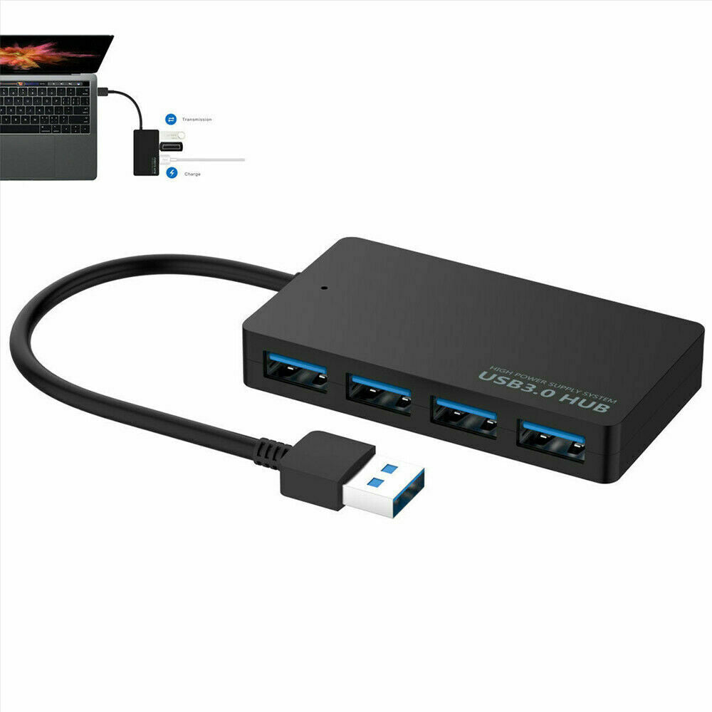 USB 3.0 4 Port Multi High Speed Expansion Desktop HUB Splitter PC Laptop Adapter