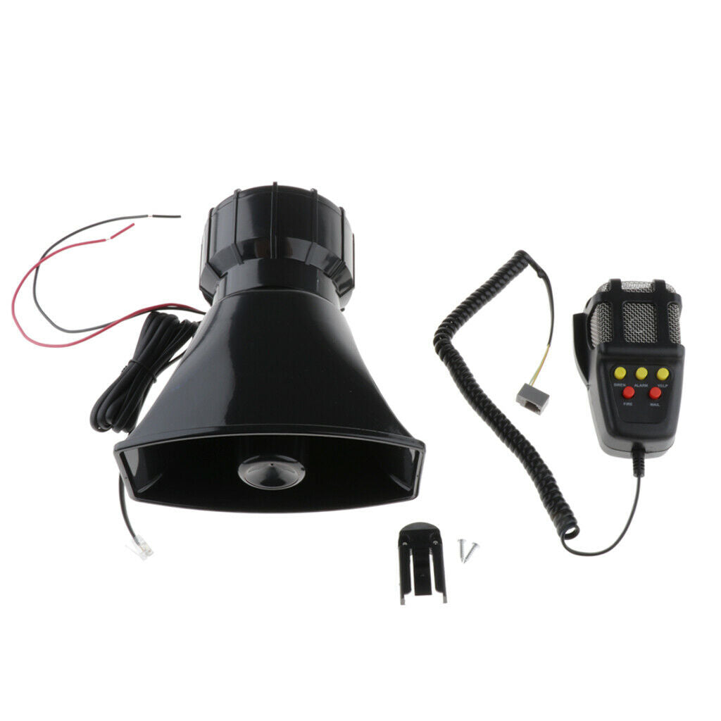 12V 100W 125dB Car Vehicle 5 Sound Loud Horn Firemen Alarm Loudspeaker