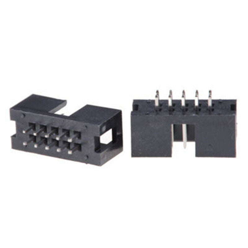 10PCS DC3 10P 2.54mm 2x5 Pin 10 Pin Straight Male Shrouded Header IDC Sock.l8