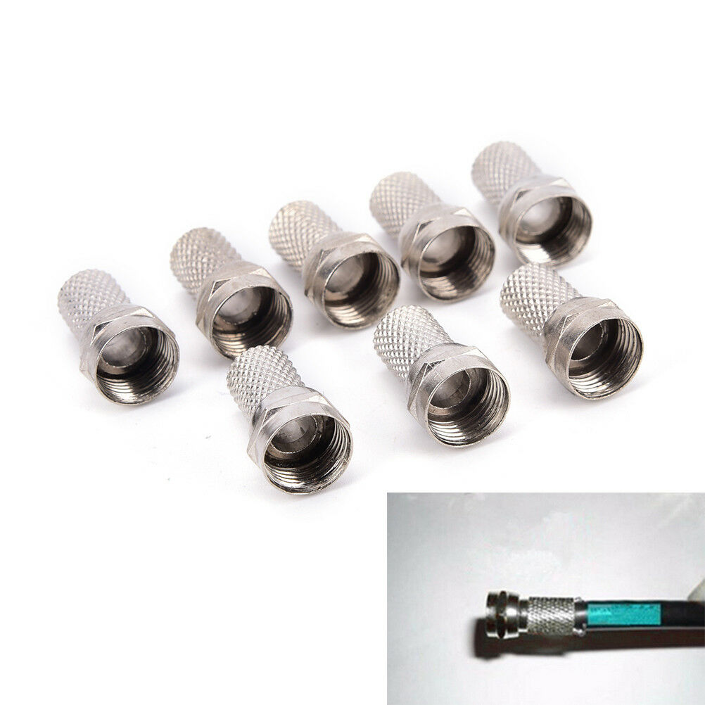10x`RG6 F Plug Connectors Satellite Virgin Sky TV Screw Twist Coax Cable .l8