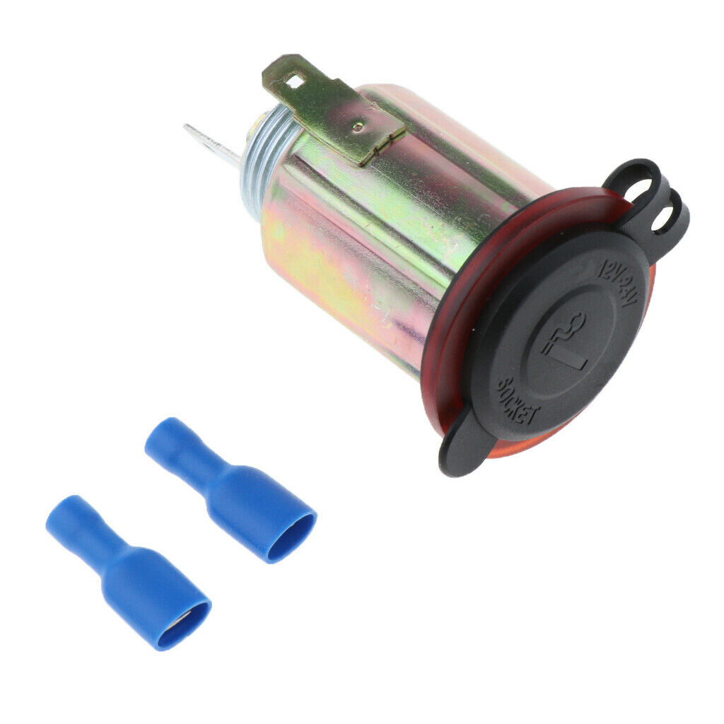 Universal Motorcycle Motorbike Metal USB Car Power Outlet  Light Yellow
