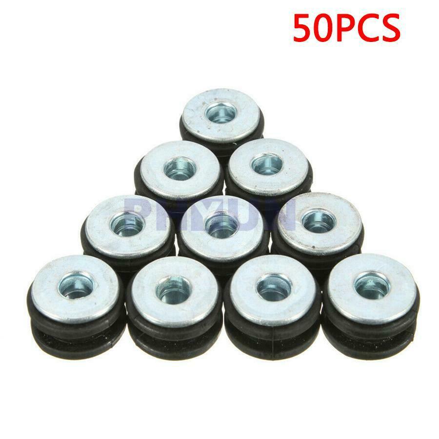 50pcs Rubber Grommets Bolt For Motorcycle Fairings/Cowling Pieces Rubber & Steel