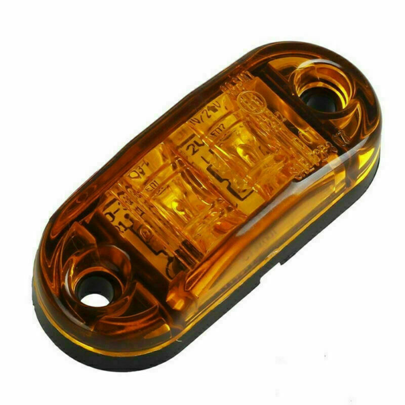 20x Amber Boat Trailer Truck lights Clearance Side Marker 2 LED Light 12V-24V