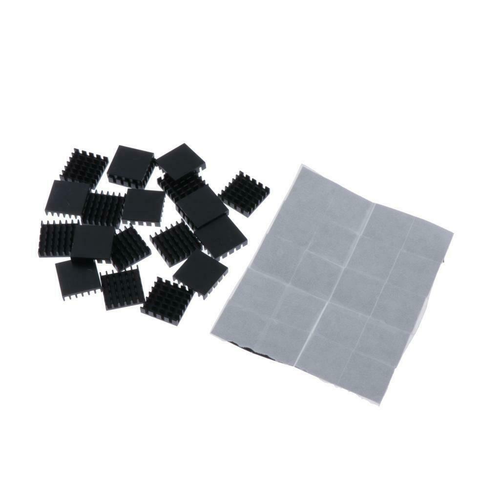 20 Pieces Aluminum Radiators  Sinks 18x18x5mm + Pre-applied Thermal Tape
