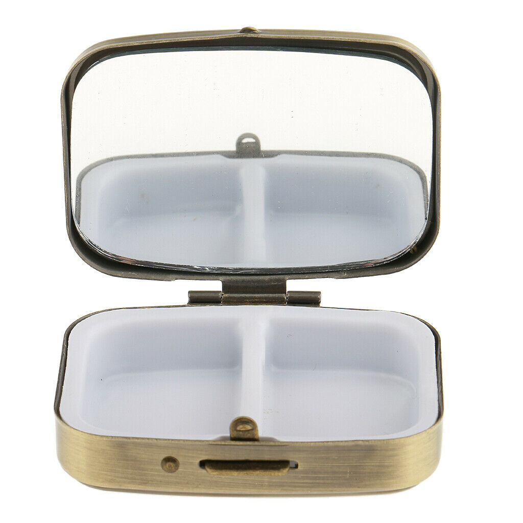 Retro Mini Storage Box Compact Pill Box Travel Portable Organizer
