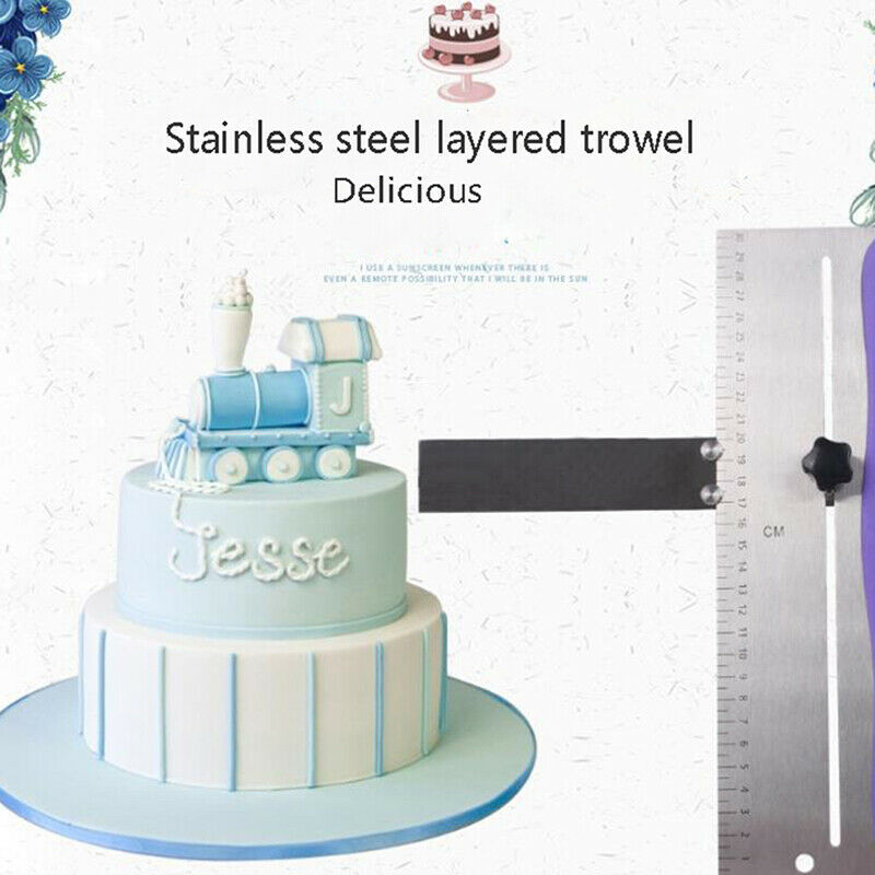 Adjustable Cake Scraper Baking Crisp Corners Cakes Comb Metal Cake Edge SmooBDA