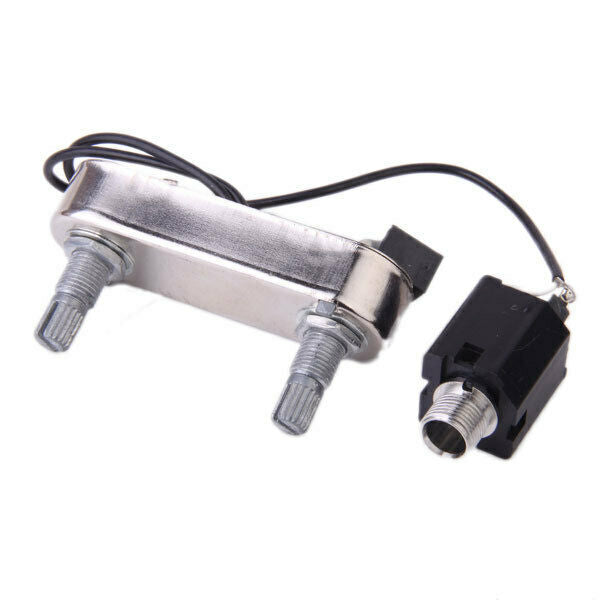 Electric Violin Piezo Pickup 4/4 Bridge Preamp Tone Volumn Knob 1/4" Endpin