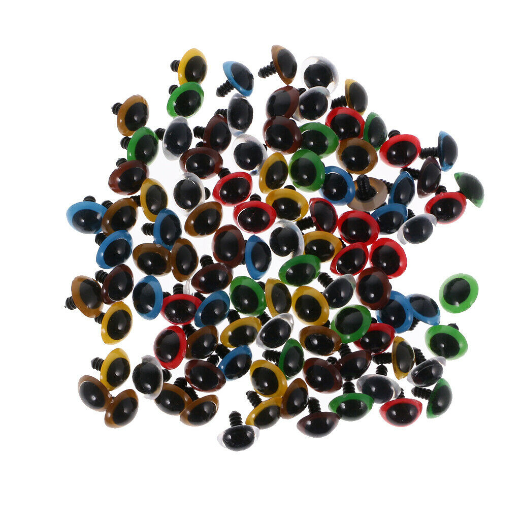 300x Plastic 8mm 10mm 12mm Safety Eyes with Washers for Crafts Plush Animals