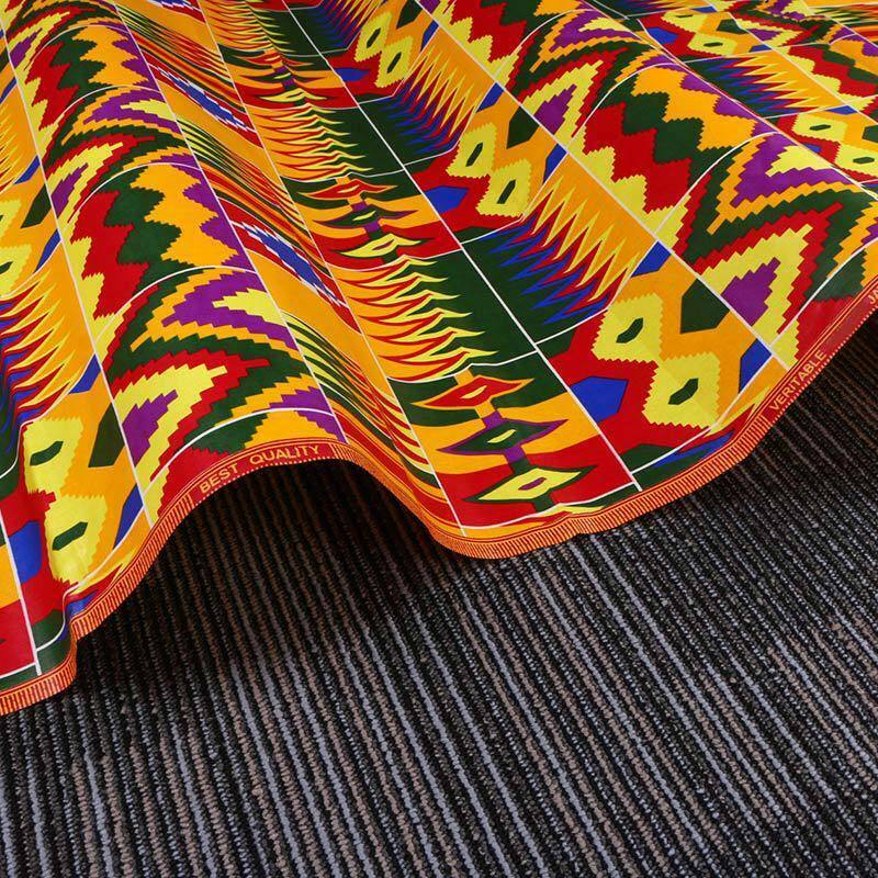 1 Yard Wax Printing Cotton Fabric Ethnic Orange Batik Clothing Dress Sewing DIY