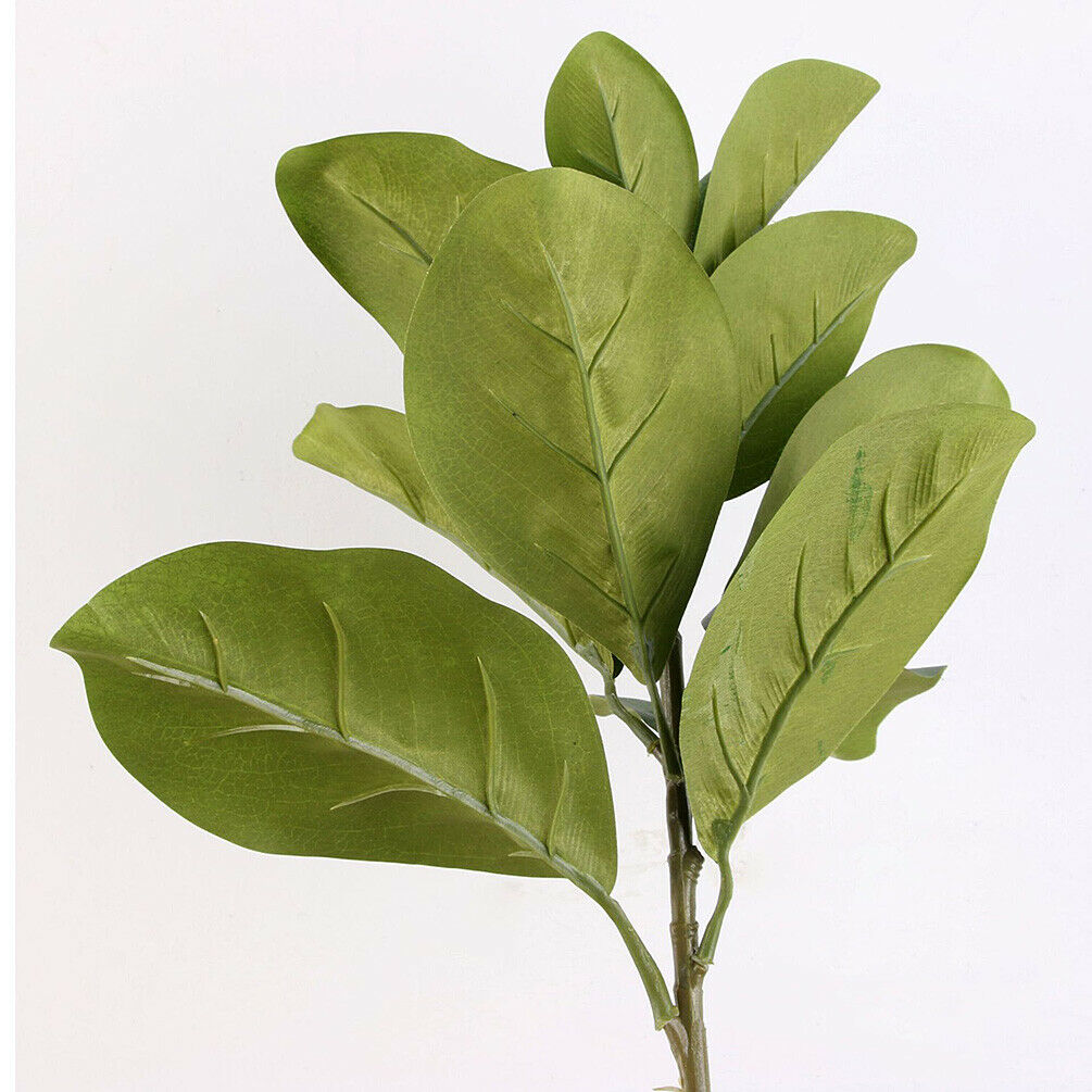 Long Stem Magnolia Leaf Artificial Green Plants Wedding Home Floral Decor DIY