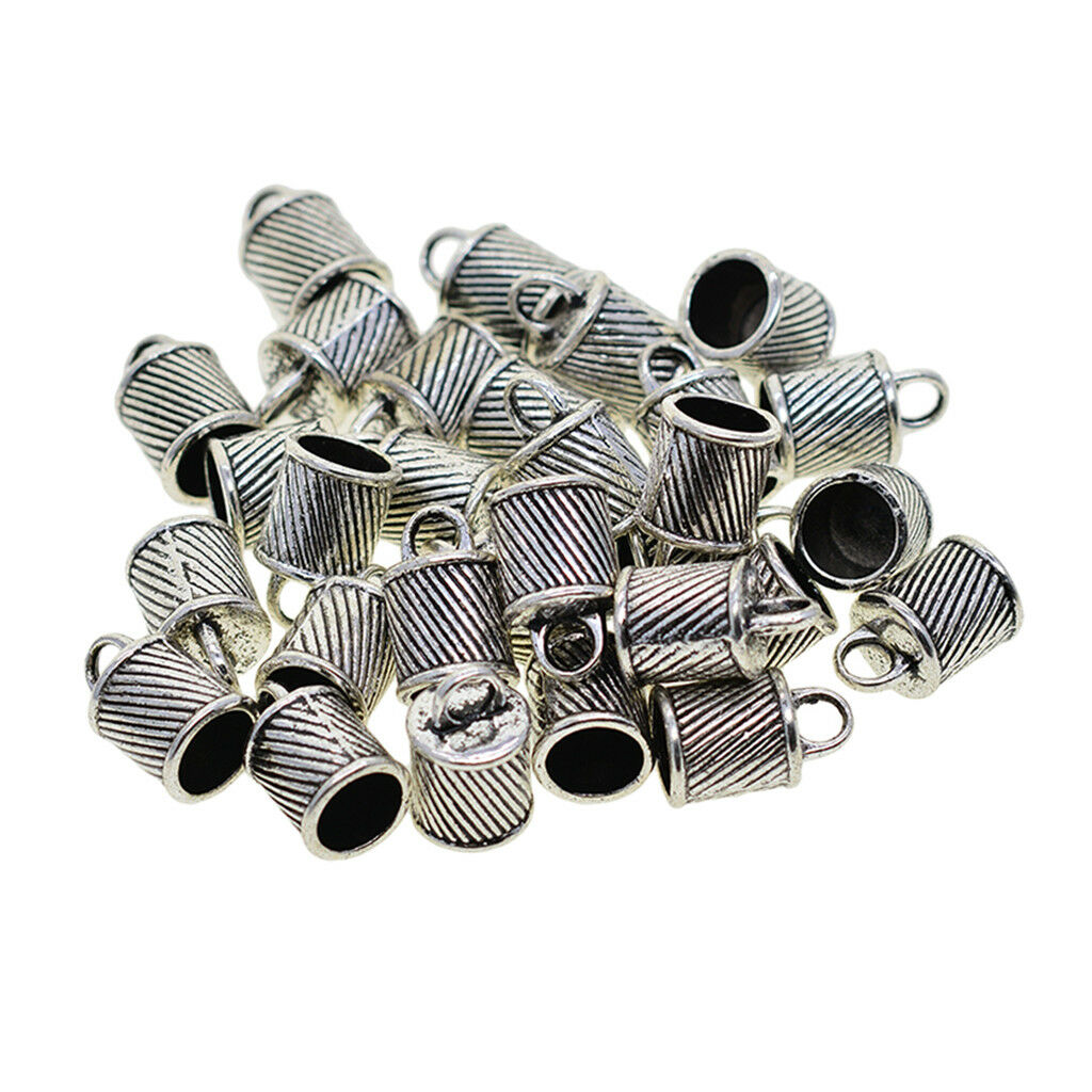 30pcs 8mm Bell Shape Tassel Leather Cord End   Stopper Jewelry Findings