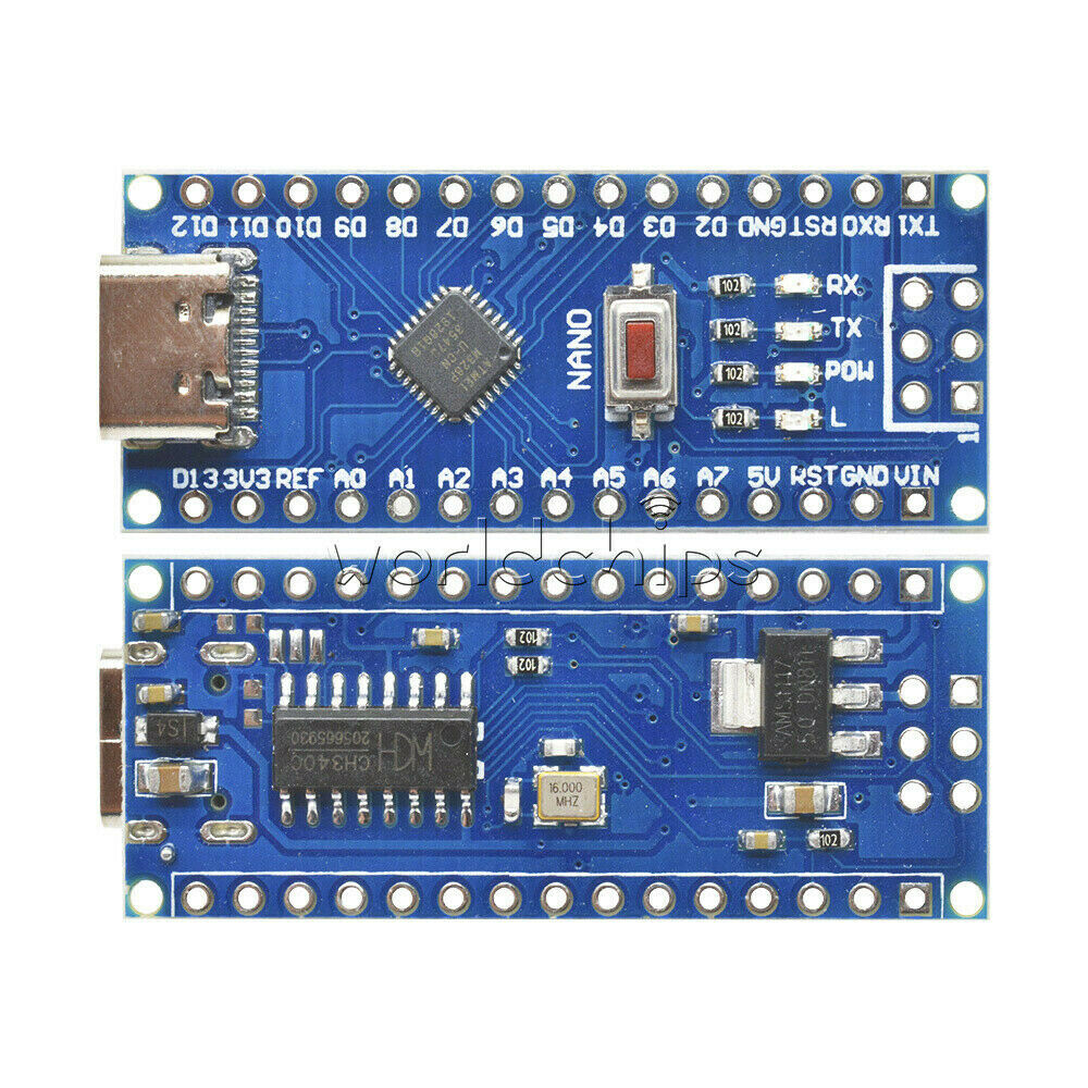 5PCS Type-C USB Nano V3.0 ATmega328 Micro-Controller 5V 16M CH340G Drive Arduino