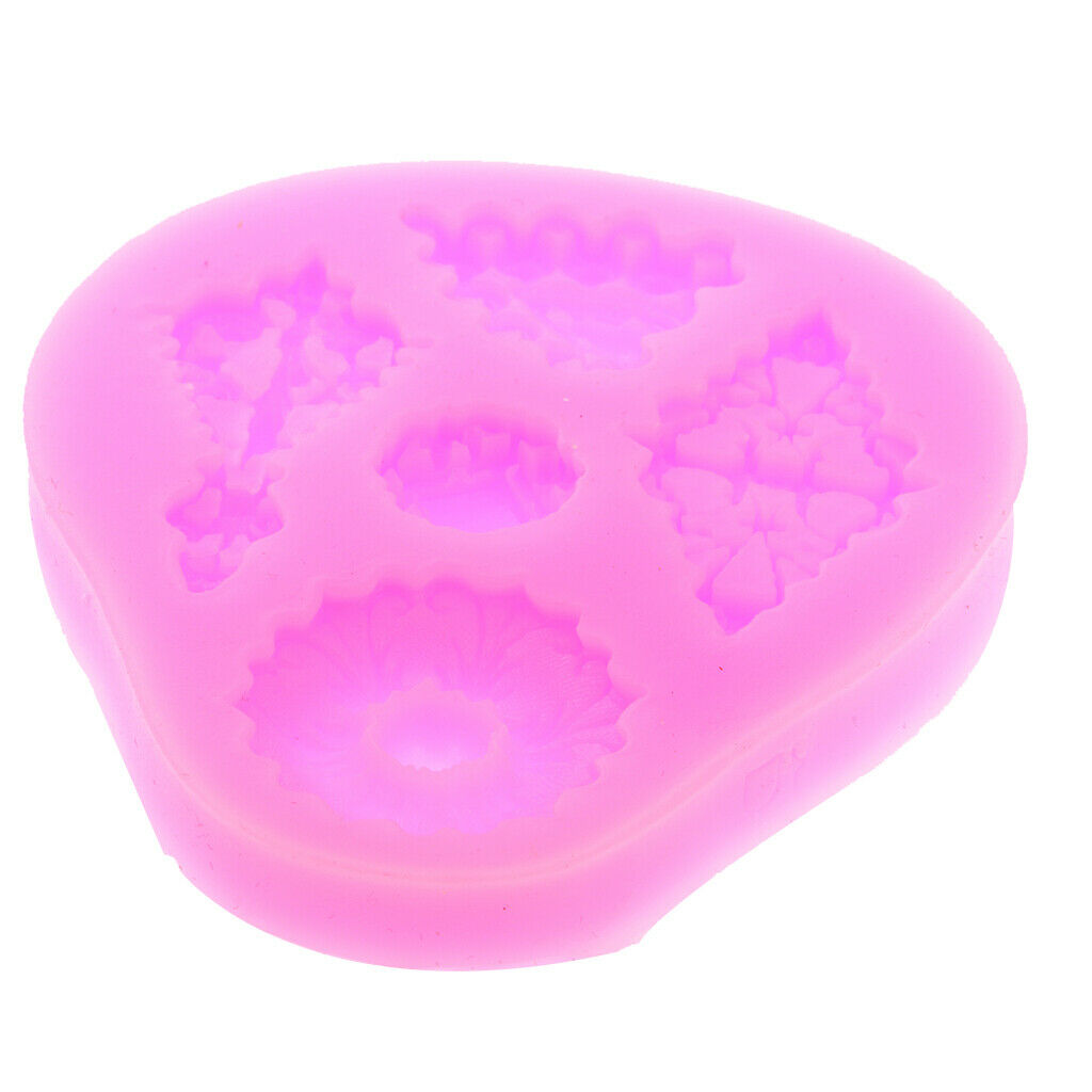 Set of 3 Silicone Fondant Cake Sugarcraft Mould Tools Lipstick Gem Frame