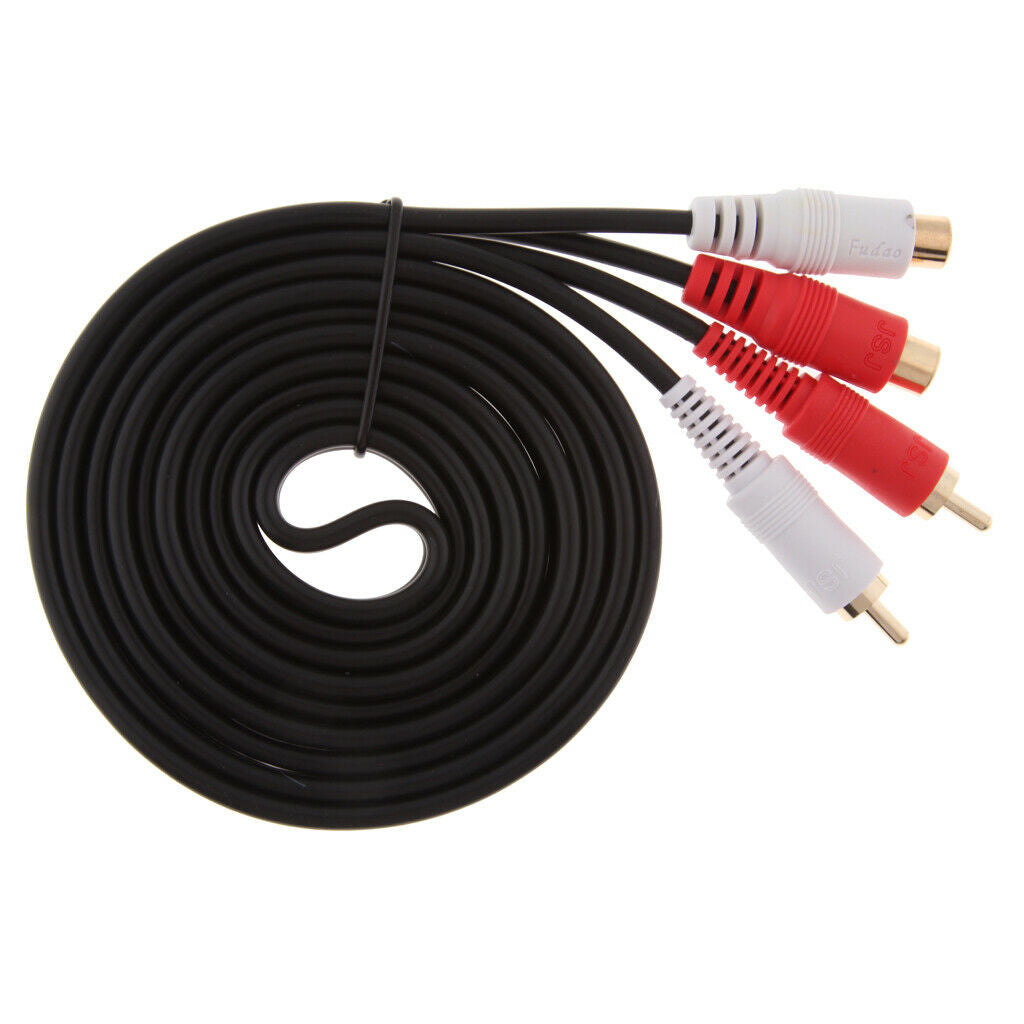 2 RCA Male to Female Jack Adapter Stereo Aduio Cable Line for Amplifier TV