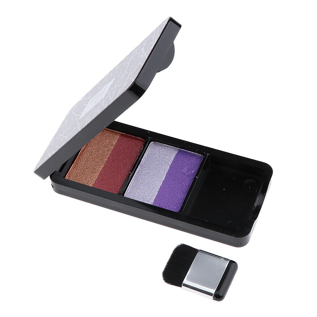 Double Color Makeup Matte Warm Eyeshadow Palette Cosmetic  Glitter - Red abd
