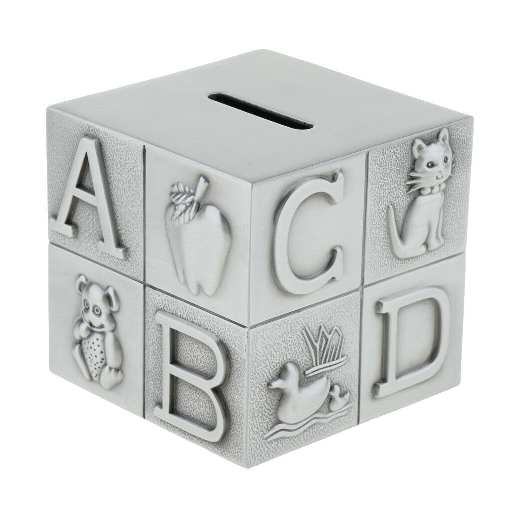 Cubic Metal Piggy Bank Money Box, Good choice for home furnishings or coin