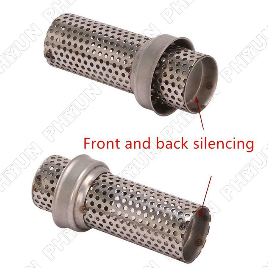 2.4" Motorcycle Exhaust Pipe Silencer Muffler Premium Stainless Steel Universal