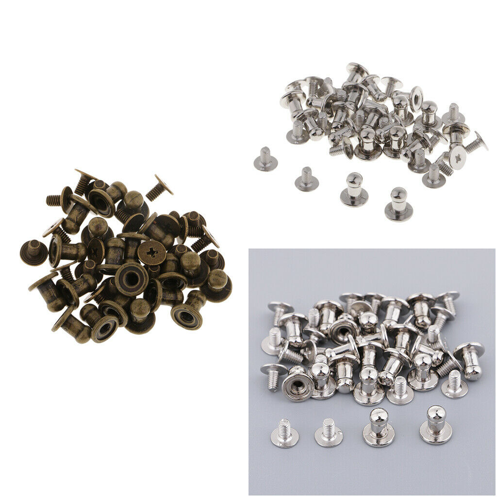 40pcs round head mini Screw Rivets fastener leather craft stud button Mixed