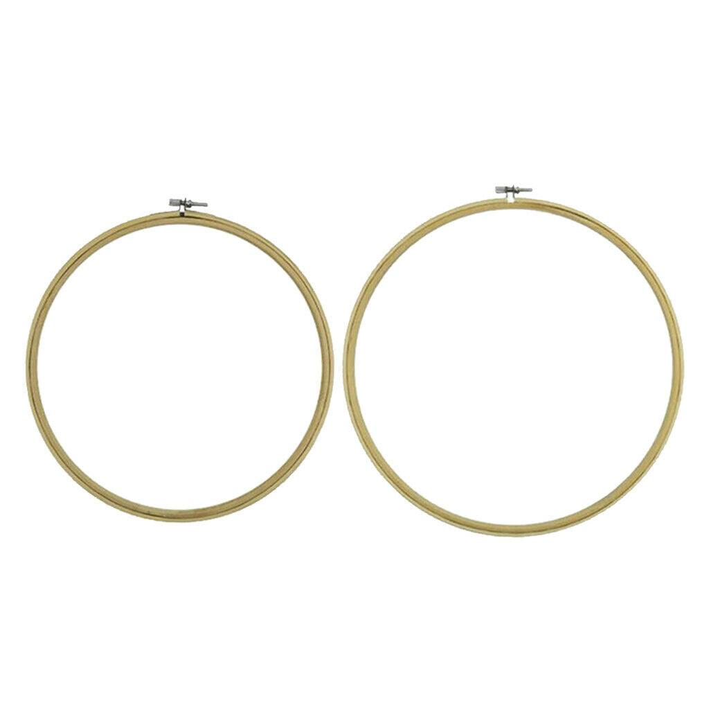 2x 100% Bamboo Embroidery Hoop Cross Stitch Circle Frame Round Ring DIY