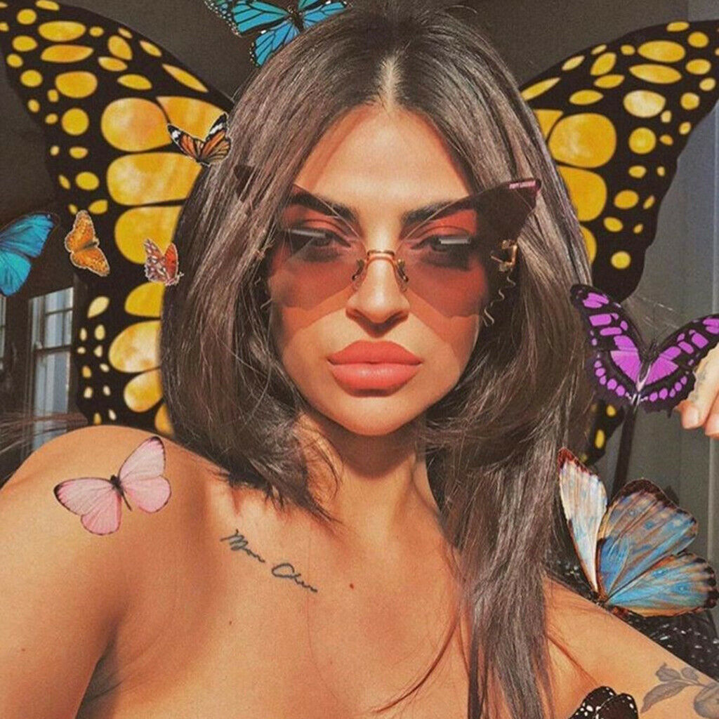 Cat Eye Sunglasses Oversized Fashion Butterfly Eyewear UV400 Gradient Gray