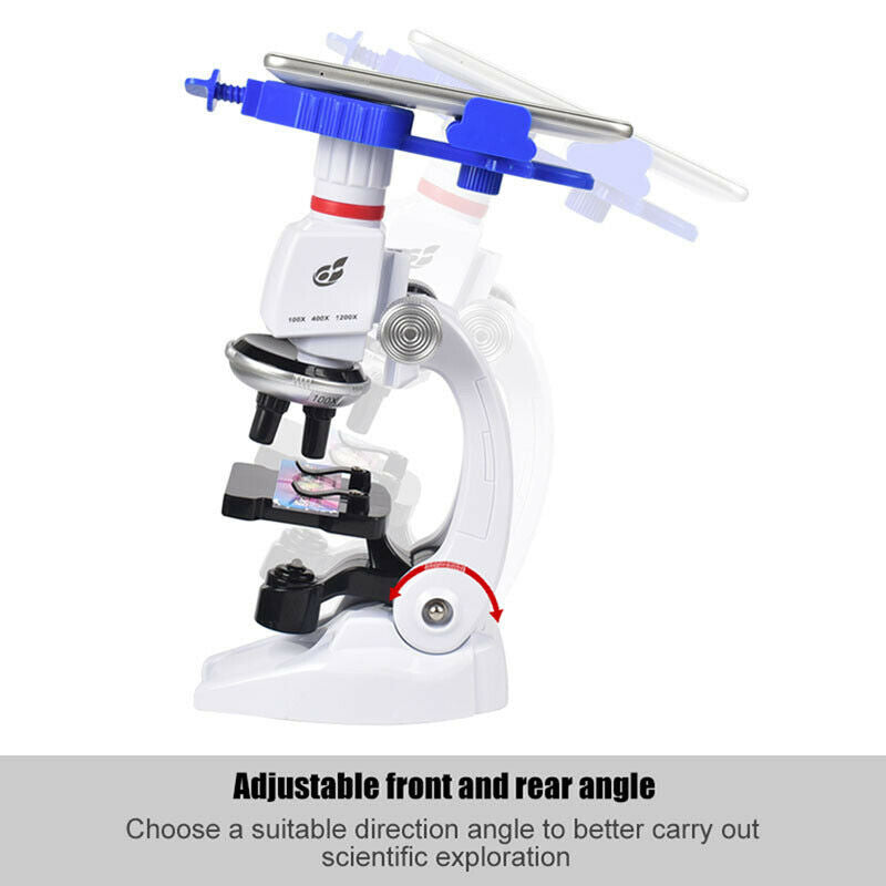 100X 400X 1200X Microscope Compound LED Student Science Lab LIN