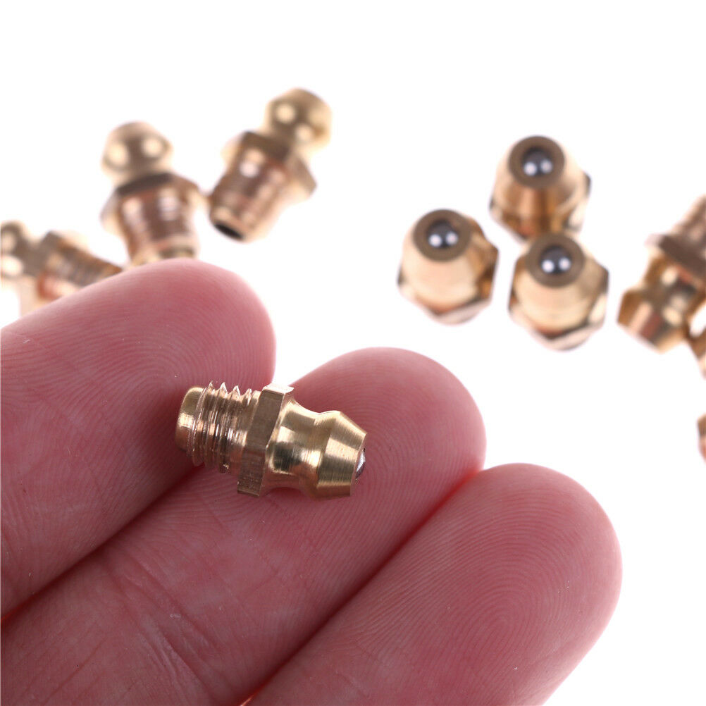 10PCS 1/4-28 Drive Type Taper Thread Straight Grease Zerk Nipple Fitting F1 SJ