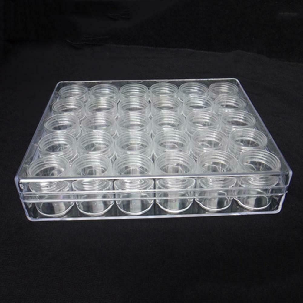 Clear Plastic Bead Jewelry Storage Containers with 30pcs Small Round Jars