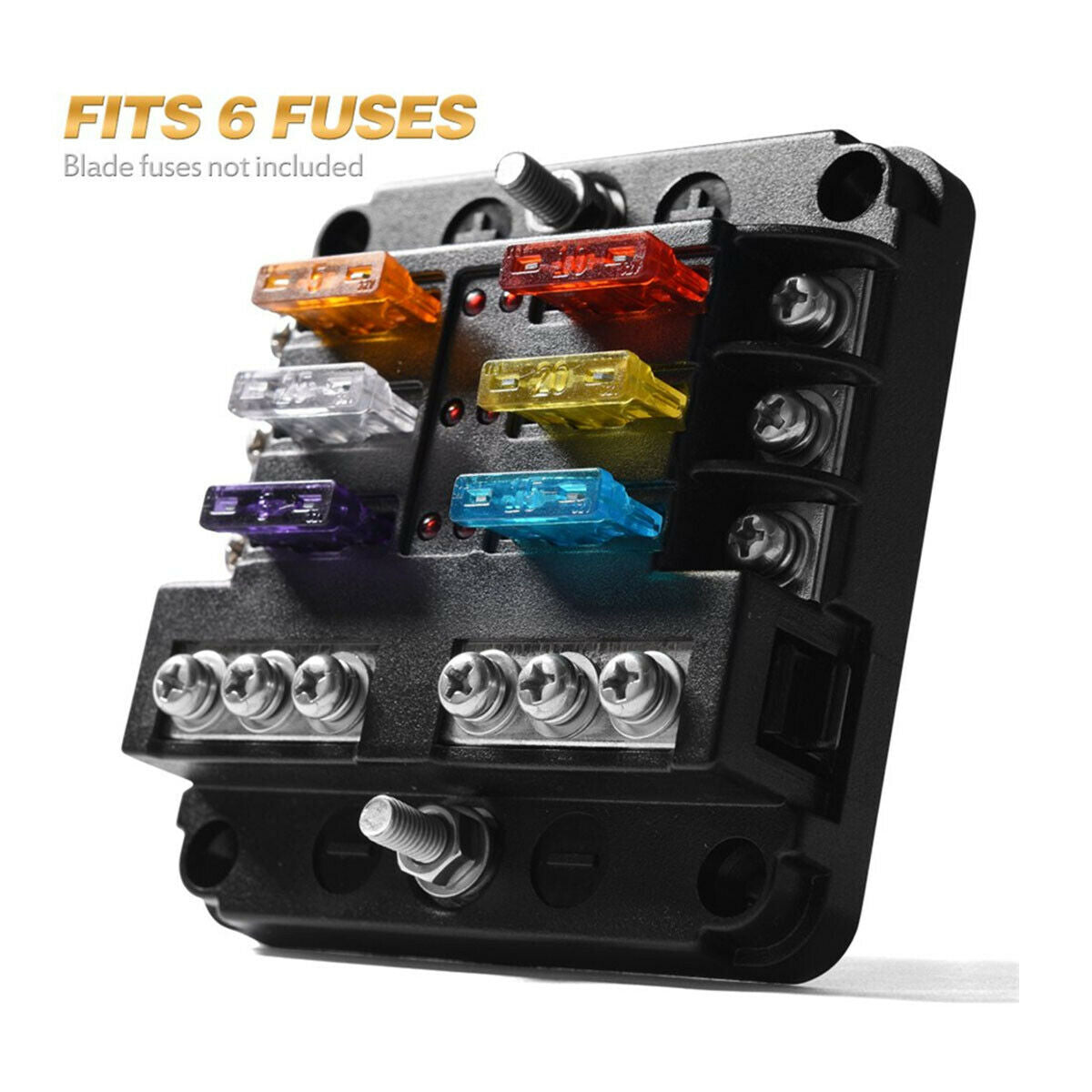 6 Way Fuse Box  Circuit Standard Blade Block Holder 12V-32V Car Boat Waterproof