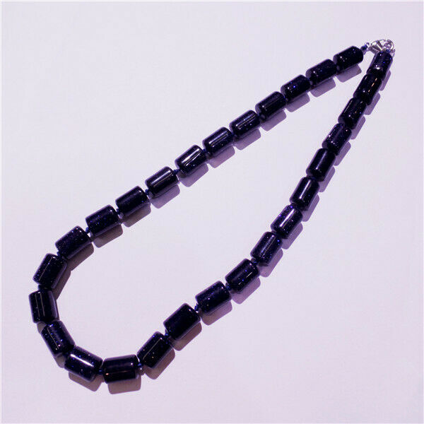 1 Strand 13x10mm Women Blue Sand Stone Cylinder Beads Handmade Necklace HH9253