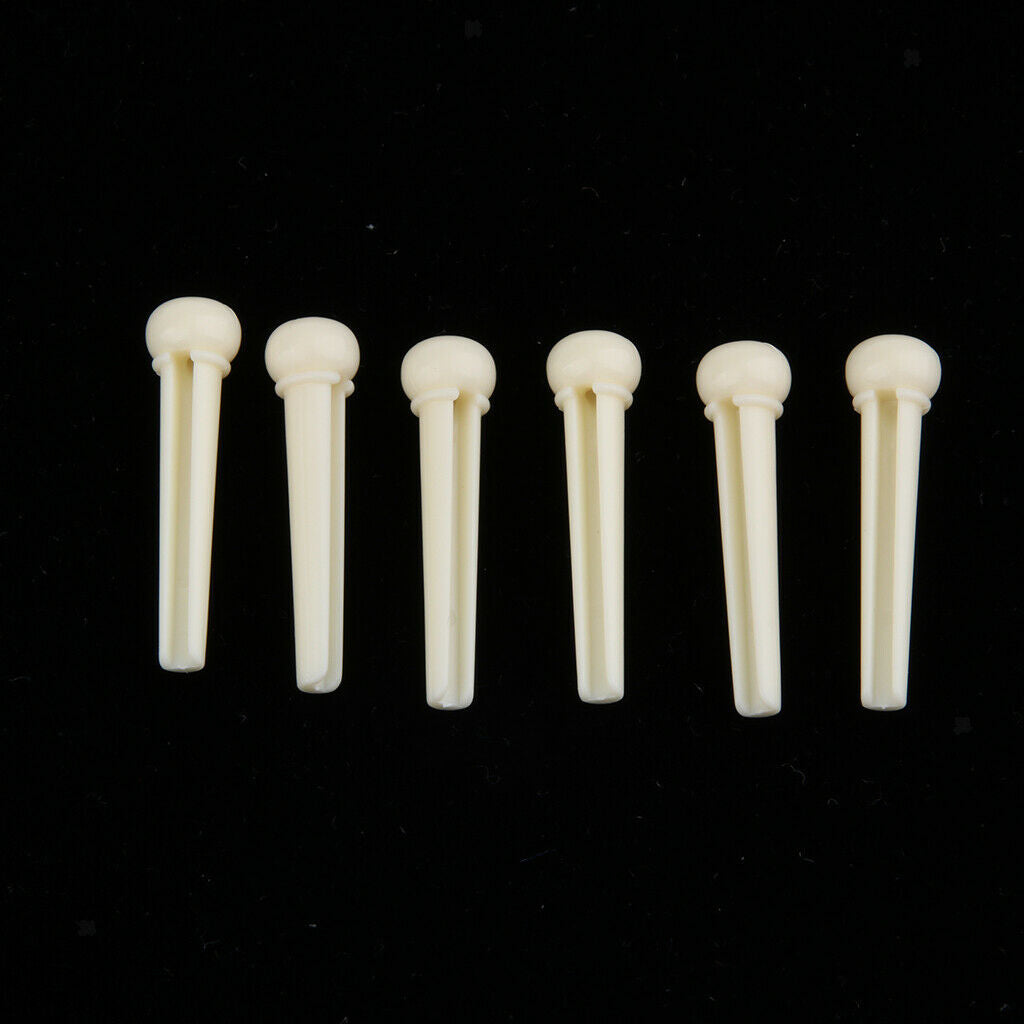 6 Pieces Guitar Bridge Pins,Folk Acoustic Guitar Plastic String Nails for Music