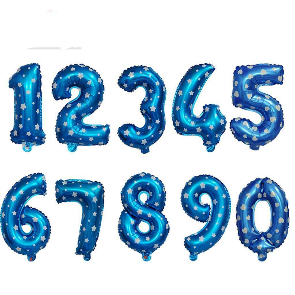 All Numbers Star Foil Balloons Birthday Anniversary Party Decor Number 0