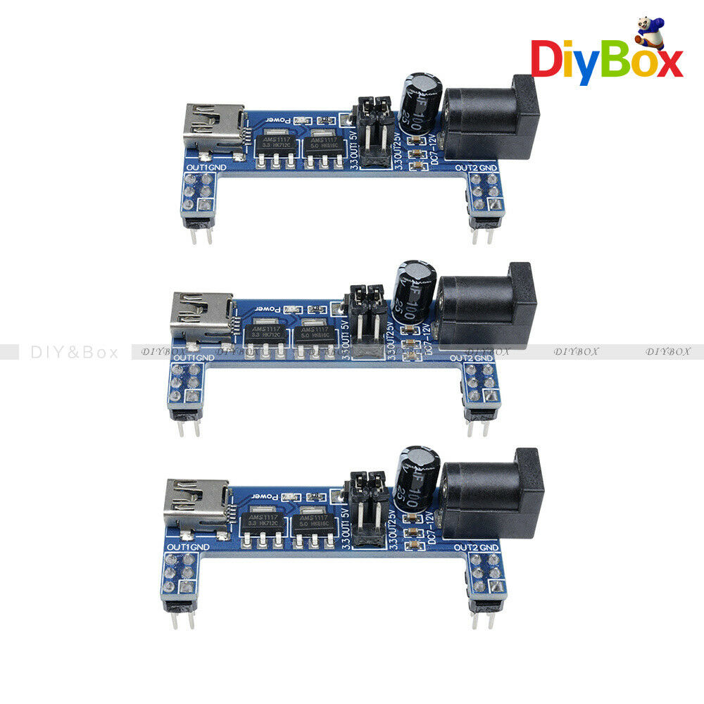 5Pcs MINI USB MB102 Breadboard Power Supply Module 3.3V 5V Solderless Arduino