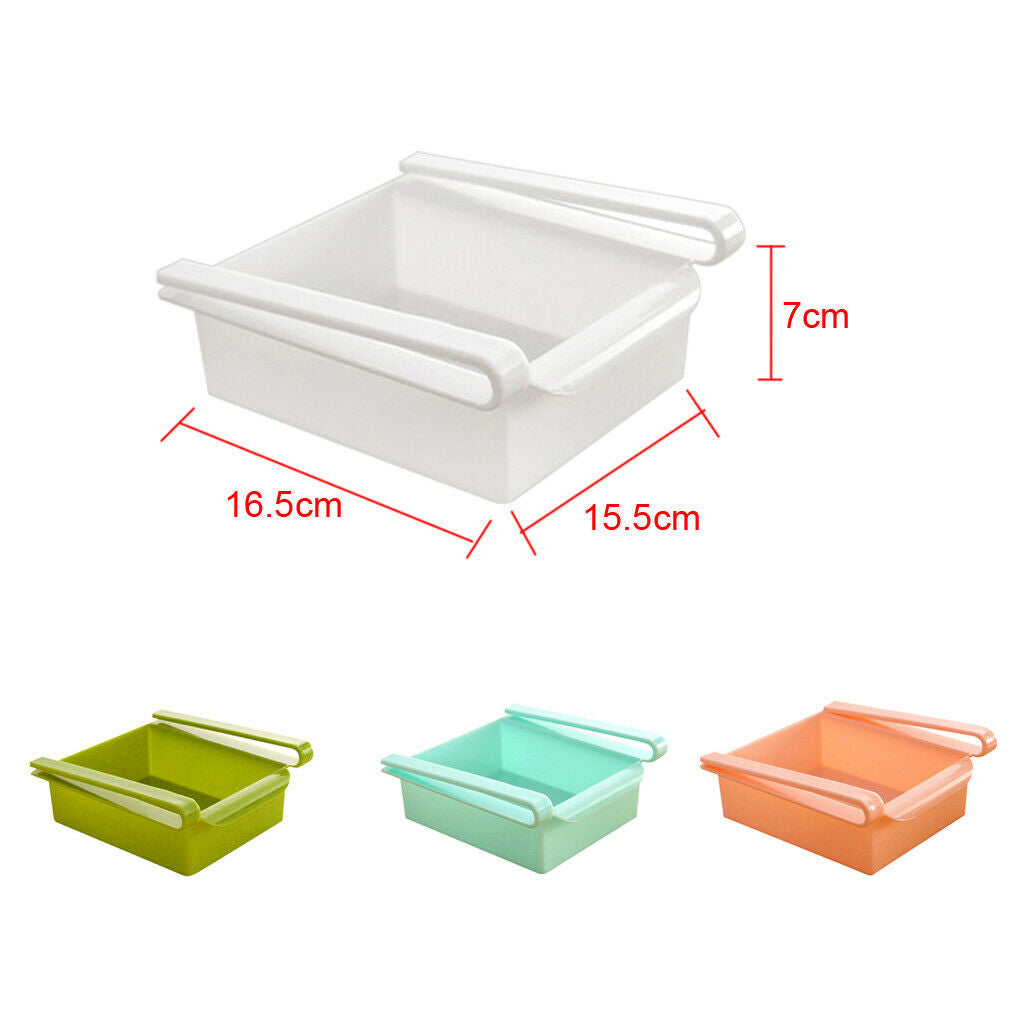 4 Pieces Refrigerator Drawer Crisper Shelf Kitchen Fruit Egg Storage Blue