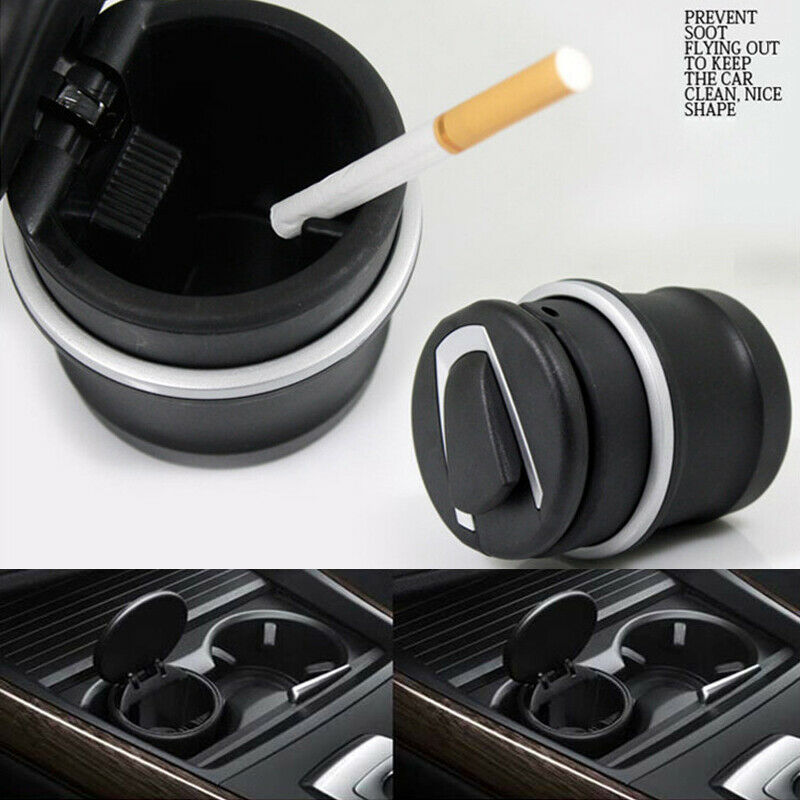 Car SUV Portable Ashtray Cup Holder Tool Cigarette Smoke Remover w/ LED Light