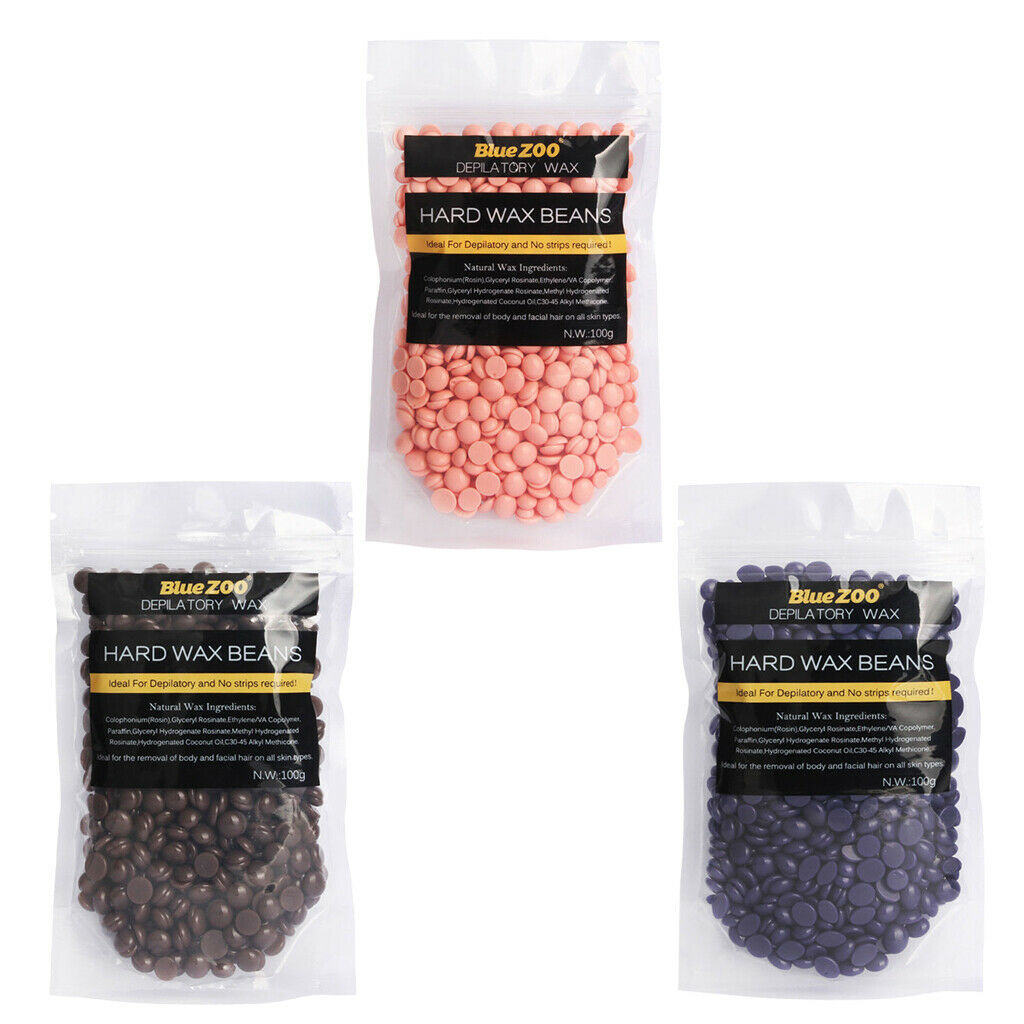 3 X Hard Wax Beans No Strip Film Hard Pellet Waxing Body Bikini Hair Removal