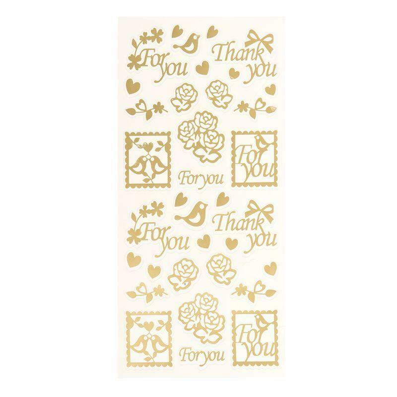 4 Pcs/Set DIY Filler Golden Letter Pattern Rose Transparent Self-adhesive Epoxy